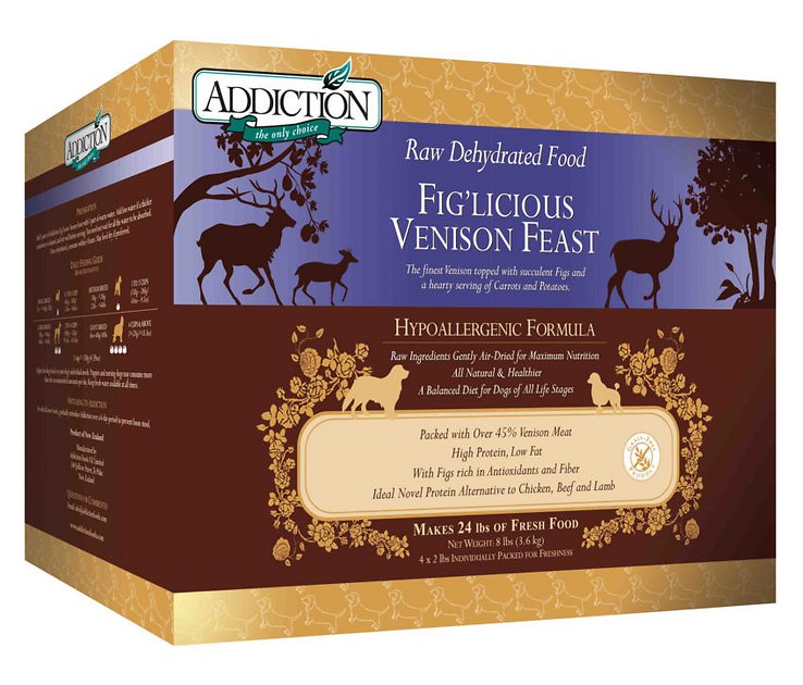 Addiction Grain-Free Fig'Licious Venison Feast Raw Dehydrated Dog Food