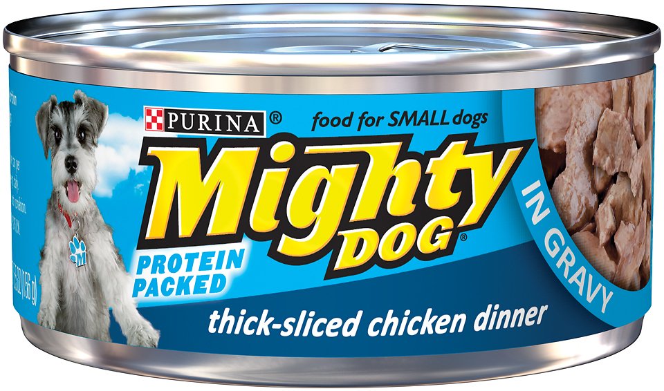 Mighty Dog Thick-Sliced Chicken Dinner in Gravy Canned Dog Food, 5.5-oz, case of 24