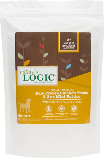 Nature's Logic Chicken Feast Raw Frozen Dog Food, Mini, 3-lb bag