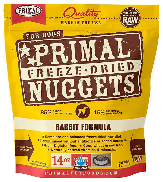 Primal Rabbit Formula Nuggets Grain-Free Freeze-Dried Dog Food