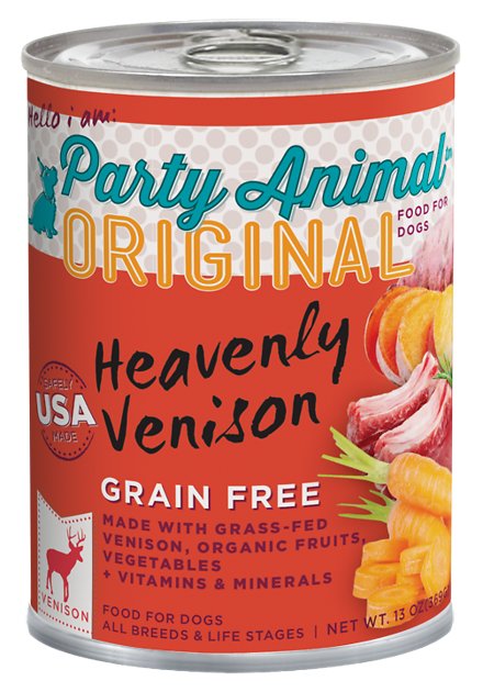 Party Animal Heavenly Venison Grain-Free Recipe Canned Dog Food, 13-oz, case of 12