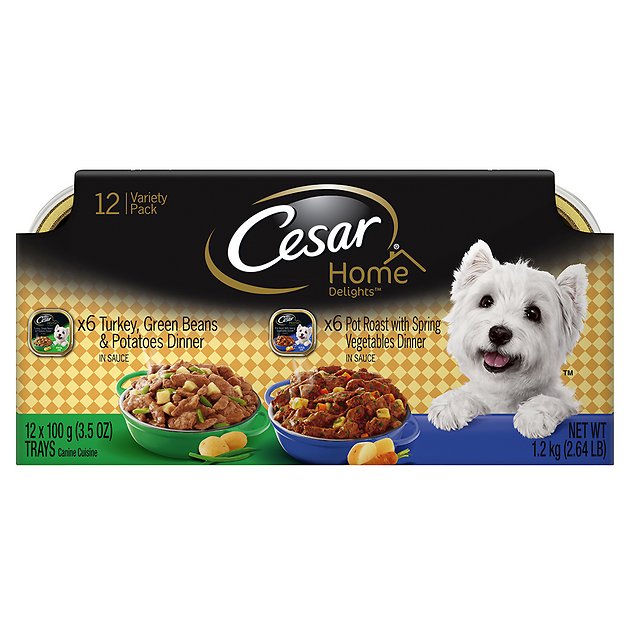 Cesar Home Delights Turkey & Pot Roast Multipack Dog Food Trays, 3.5-oz, case of 12