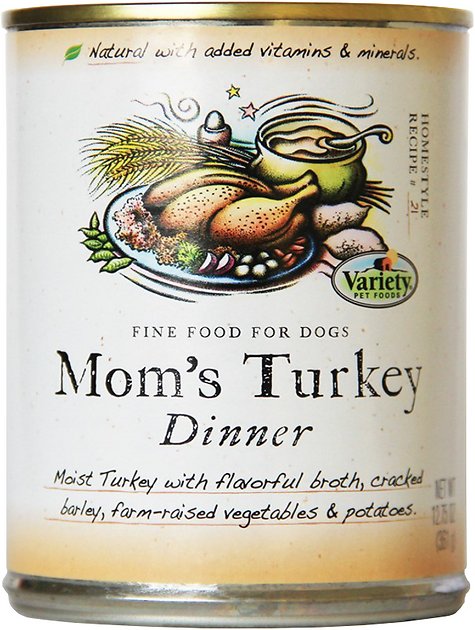 Variety Pet Foods Mom's Turkey Dinner Canned Dog Food, 12.75-oz, case of 12