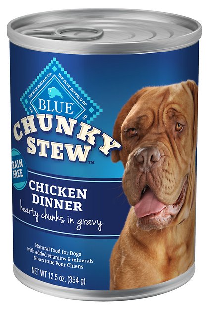 Blue Buffalo Chunky Stew Chicken Dinner in Hearty Gravy Grain-Free Canned Dog Food, 12.5-oz, case of 12