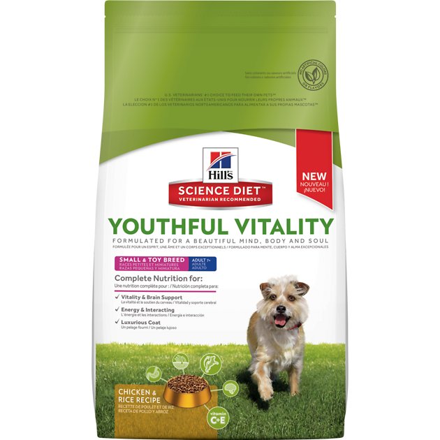 Hill's Science Diet Adult 7+ Small & Toy Breed Youthful Vitality Chicken Recipe Dry Dog Food