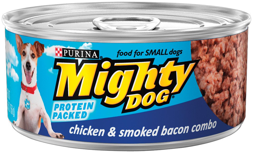 Mighty Dog Chicken & Smoked Bacon Combo Canned Dog Food, 5.5-oz, case of 24