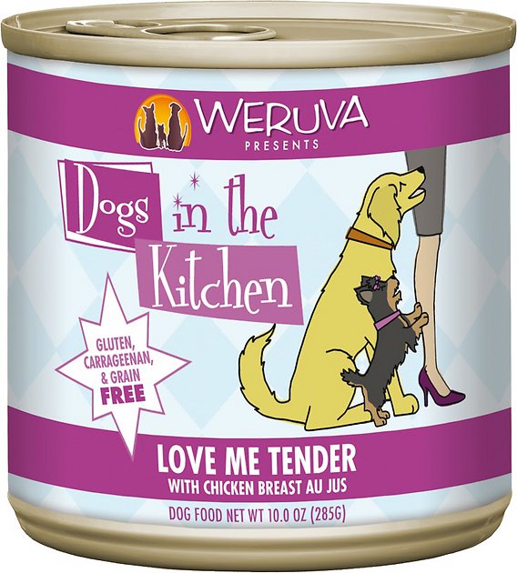 Weruva Dogs in the Kitchen Love Me Tender with Chicken Breast Au Jus Grain-Free Canned Dog Food, 10-oz can, case of 12