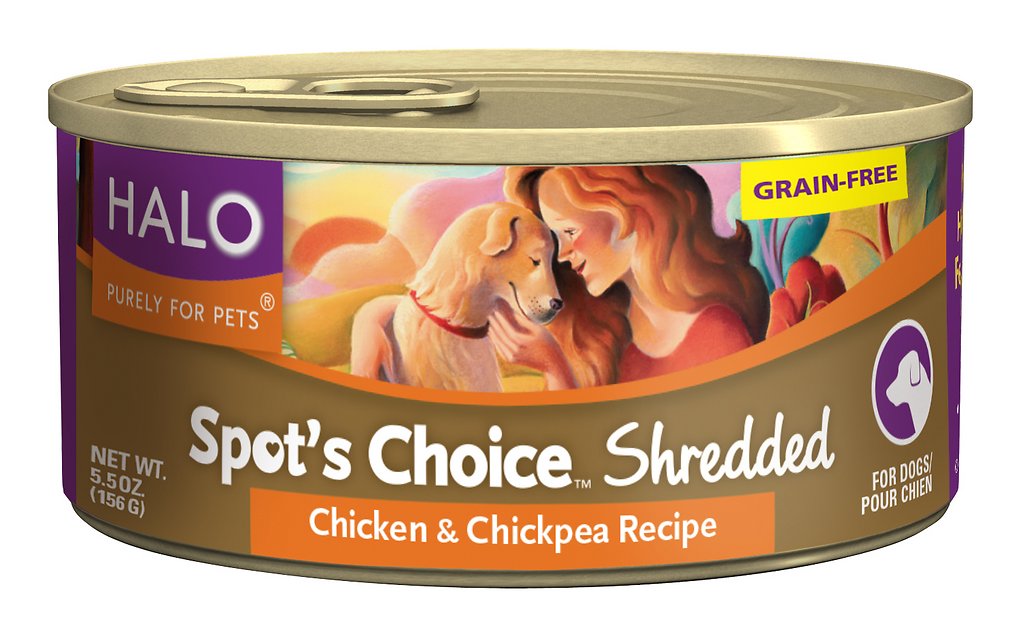 Halo Spot's Choice Shredded Chicken & Chickpea Grain-Free Canned Dog Food