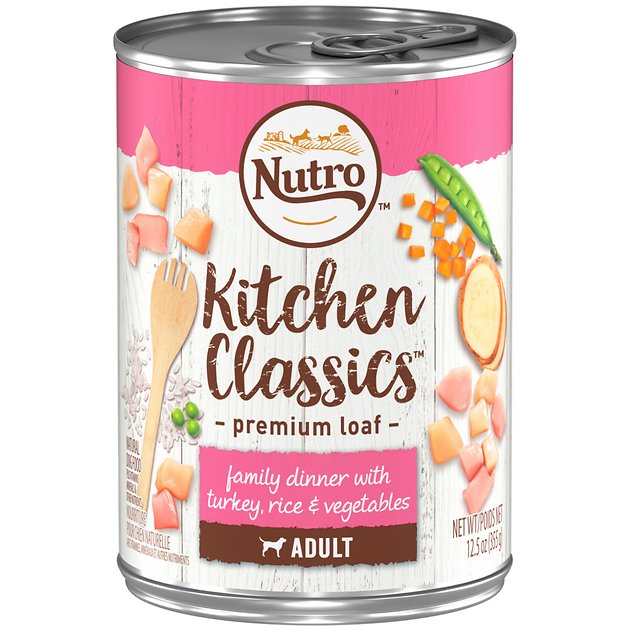 Nutro Adult Kitchen Classics Family Dinner With Turkey, Rice & Vegetables Canned Dog Food, 12.5-oz, case of 12