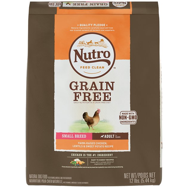 Nutro Grain-Free Small Breed Adult Farm Raised Chicken, Lentils & Sweet Potato Recipe Dry Dog Food