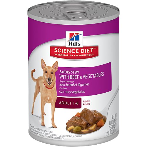 Hill's Science Diet Adult Savory Stew with Beef & Vegetables Canned Dog Food, 12.8-oz, case of 12