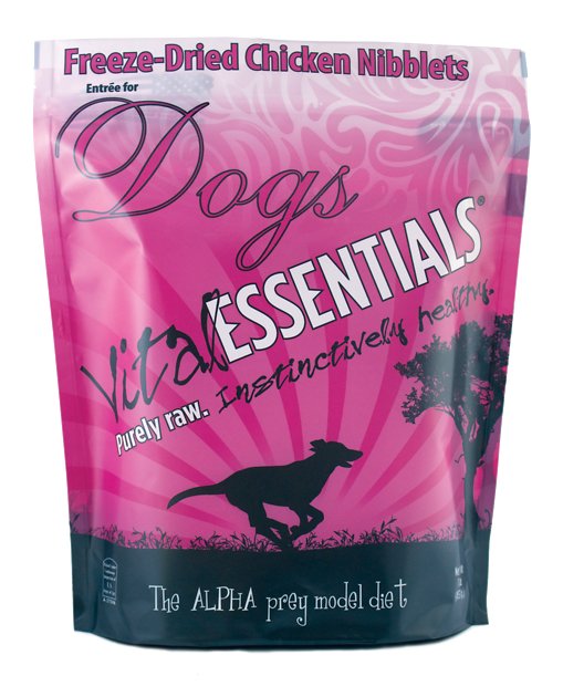 Vital Essentials Chicken Entree Nibblets Grain-Free Freeze-Dried Dog Food, 1-lb bag