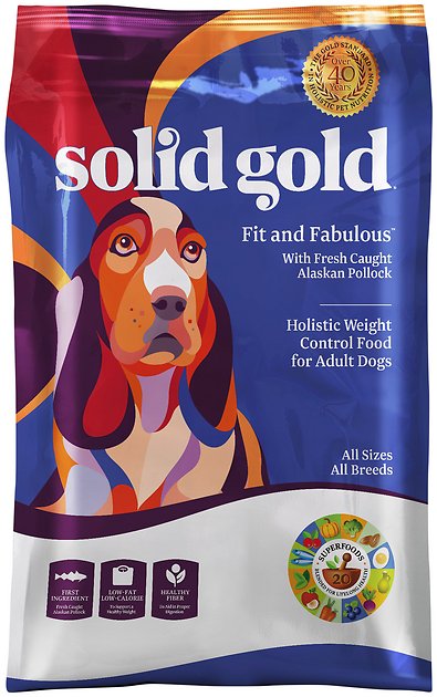 Solid Gold Fit & Fabulous Low Fat/Low Calorie with Fresh Caught Alaskan Pollock Adult Dry Dog Food