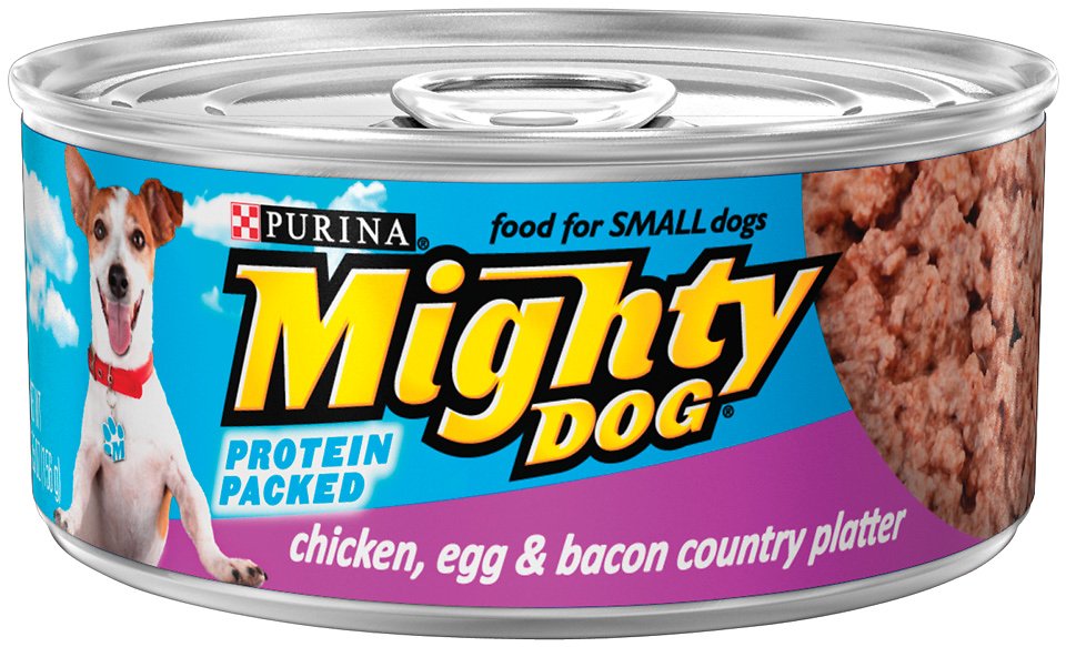 Mighty Dog Chicken, Egg & Bacon Country Platter Canned Dog Food, 5.5-oz, case of 24