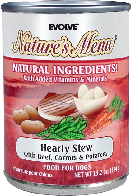 Evolve Nature's Menu Hearty Stew with Beef, Carrots & Potatoes Canned Dog Food, 13.2-oz, case of 12