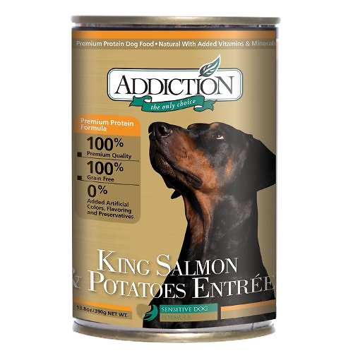 Addiction Grain-Free King Salmon & Potatoes Entree Canned Dog Food, 13.8-oz, case of 12