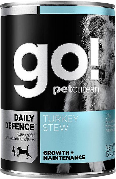 Go! Daily Defence Turkey Stew Canned Dog Food, 13.2-oz, case of 12