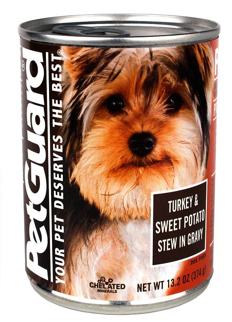 PetGuard Turkey & Sweet Potato Stew in Gravy Grain-Free Canned Dog Food, 13.2-oz, case of 12