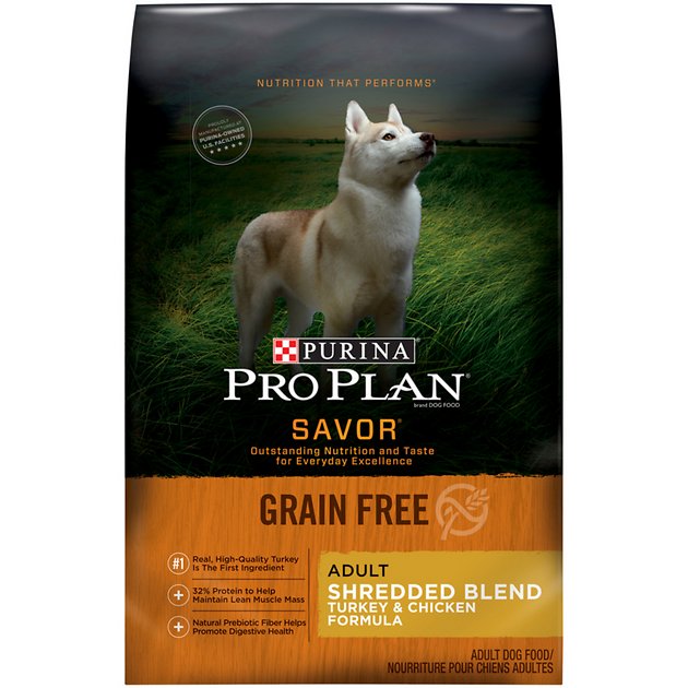 Purina Pro Plan Savor Adult Shredded Blend Turkey & Chicken Formula Grain-Free Dog Food