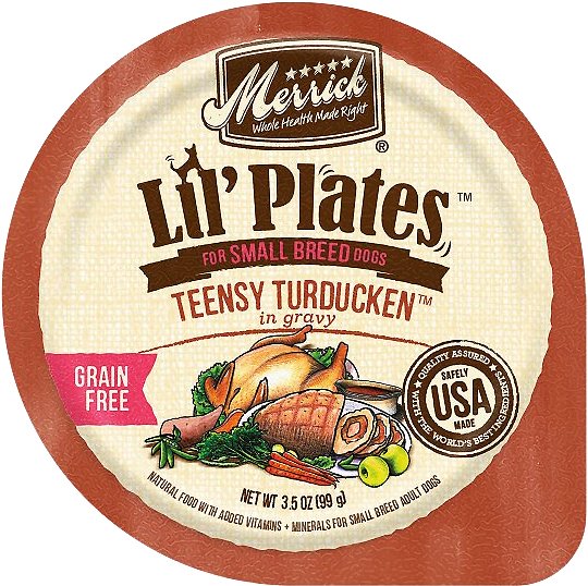 Merrick Lil' Plates Grain-Free Teensy Turducken in Gravy Dog Food Trays, 3.5-oz, case of 12