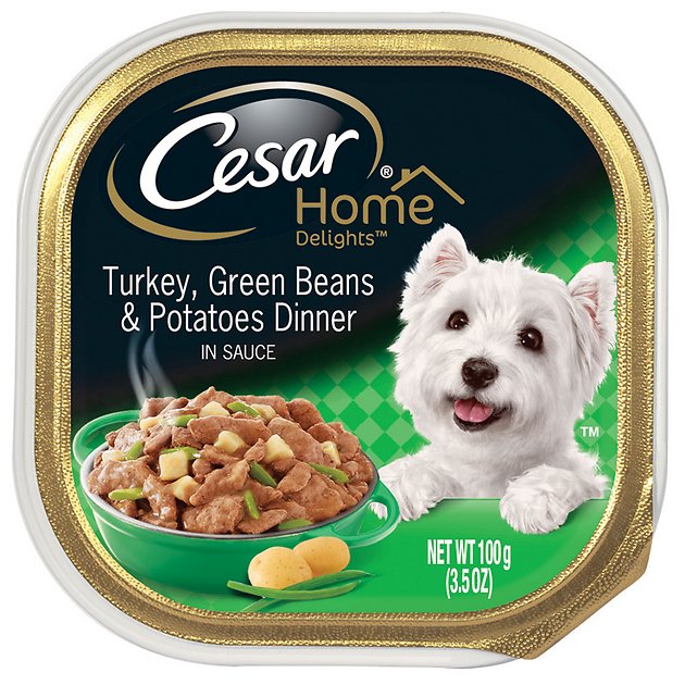 Cesar Home Delights Turkey, Green Beans, & Potatoes Dog Food Trays, 3.5-oz, case of 24