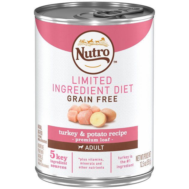 Nutro Limited Ingredient Diet Grain-Free Adult Farm Raised Turkey & Potato Recipe Canned Dog Food, 12.5-oz, case of 12