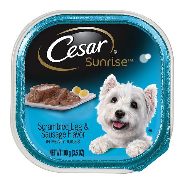 Cesar Sunrise Breakfast Scrambled Egg & Sausage Dog Food Trays, 3.5-oz, case of 24