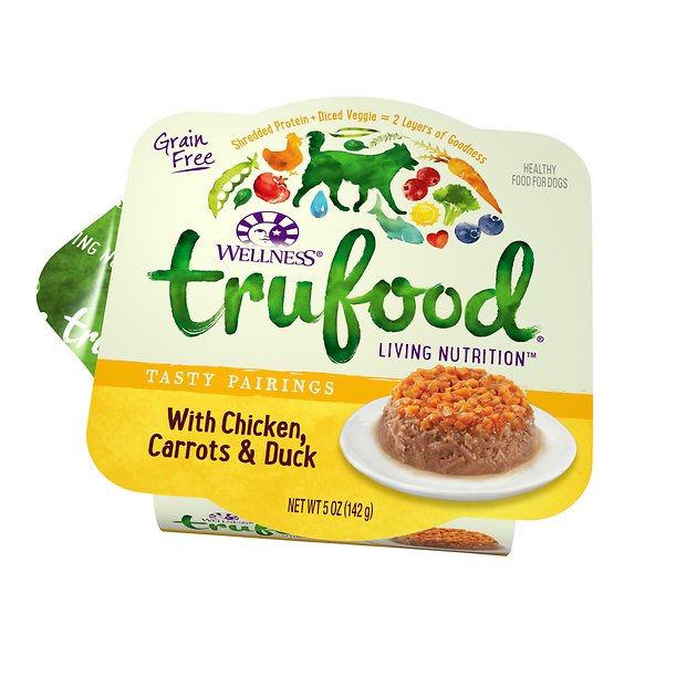 Wellness TruFood Tasty Pairings with Chicken, Carrots & Duck Grain-Free Dog Food Trays, 5-oz, case of 24