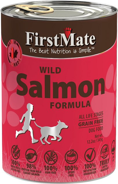 FirstMate Salmon Formula Limited Ingredient Grain-Free Canned Dog Food, 12.2-oz, case of 12