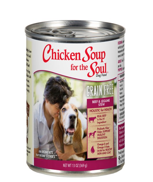 Chicken Soup for the Soul Beef & Legumes Stew Grain-Free Canned Dog Food, 13-oz, case of 12