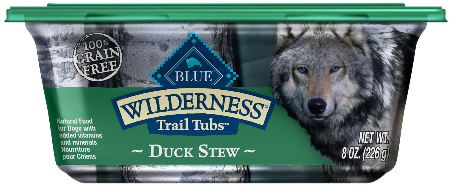 Blue Buffalo Wilderness Trail Tubs Duck Stew Grain-Free Dog Food Trays, 8-oz, case of 8