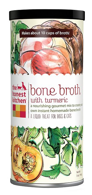 The Honest Kitchen Bone Broth with Turmeric Liquid Treats for Dogs & Cats, 5-oz jar