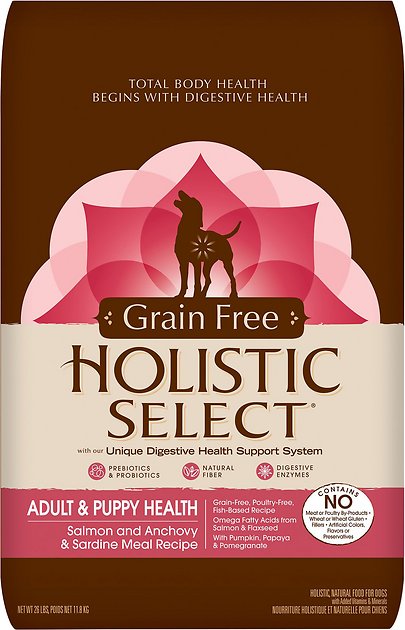 Holistic Select Adult & Puppy Health Salmon, Anchovy & Sardine Meal Recipe Grain-Free Dry Dog Food