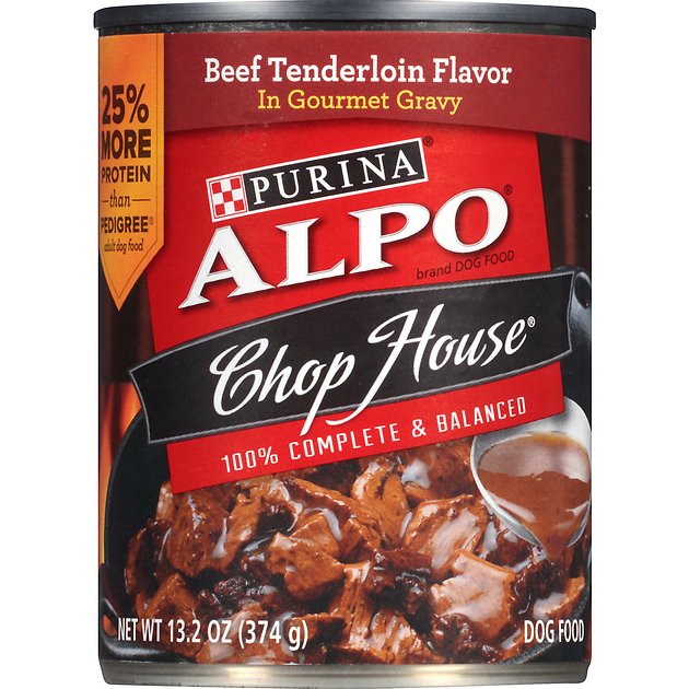 ALPO Chop House Beef Tenderloin Flavor in Gravy Canned Dog Food, 13.2-oz, case of 12