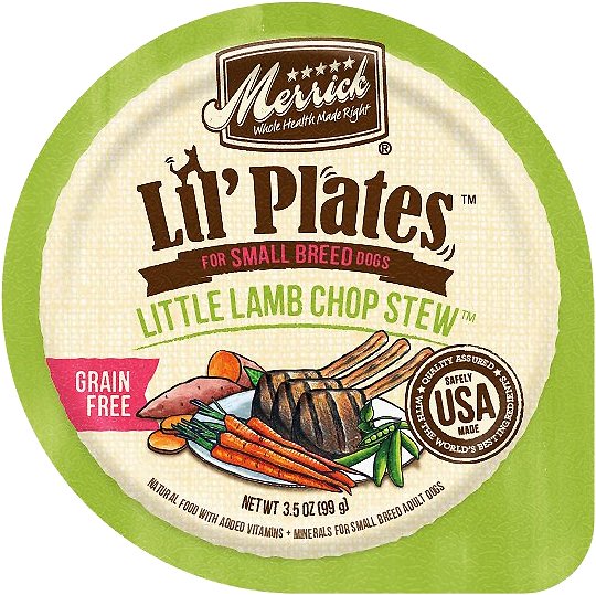 Merrick Lil' Plates Grain-Free Little Lamb Chop Stew Dog Food Trays, 3.5-oz, case of 12