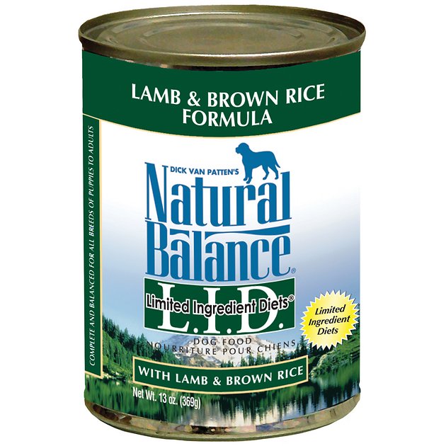 Natural Balance L.I.D. Limited Ingredient Diets Lamb & Brown Rice Formula Canned Dog Food, 13-oz, case of 12