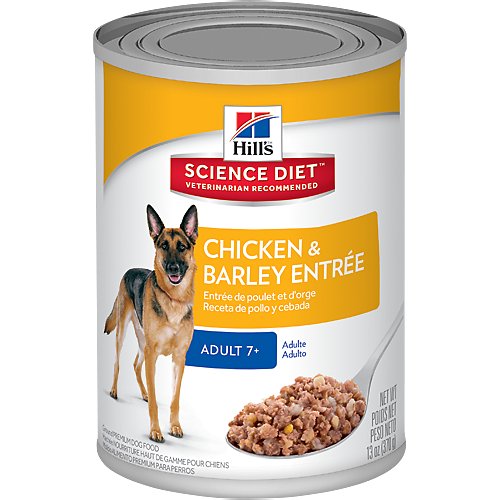 Hill's Science Diet Adult 7+ Chicken & Barley Entree Canned Dog Food, 13-oz, case of 12