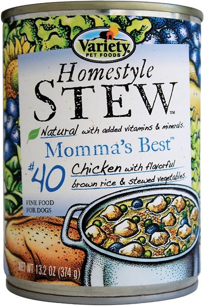 Variety Pet Foods Homestyle Stew Momma's Best Canned Dog Food, 13.2-oz, case of 12