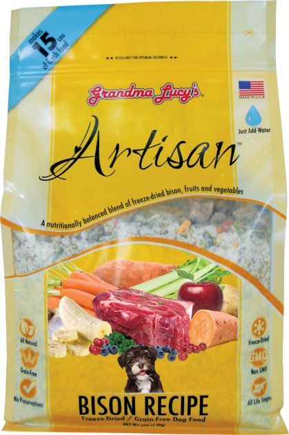 Grandma Lucy's Artisan Grain-Free Bison Freeze-Dried Dog Food, 3-lb bag