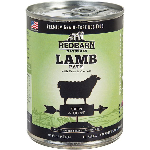 Redbarn Naturals Lamb Pate Skin & Coat Grain-Free Canned Dog Food, 13-oz, case of 12