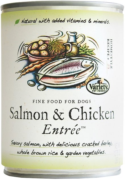 Variety Pet Foods Salmon & Chicken Entree Canned Dog Food, 12.75-oz, case of 12