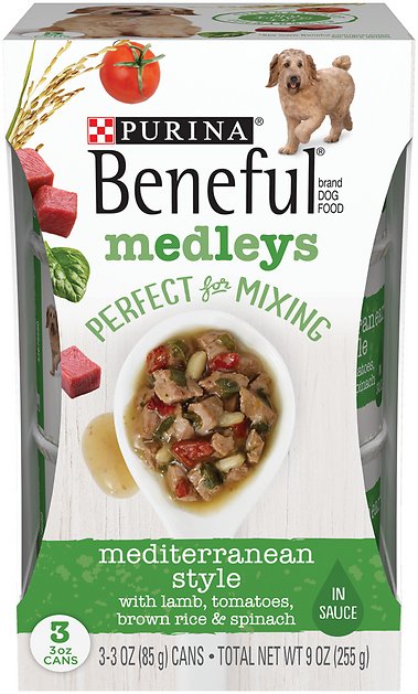 Purina Beneful Medleys Mediterranean Style Canned Dog Food, 3-oz, pack of 3