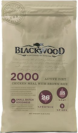 Blackwood 2000 Chicken Meal & Brown Rice Recipe Active Diet Dry Dog Food