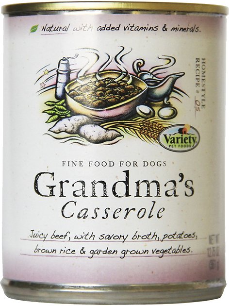 Variety Pet Foods Grandma's Casserole Canned Dog Food, 12.75-oz, case of 12