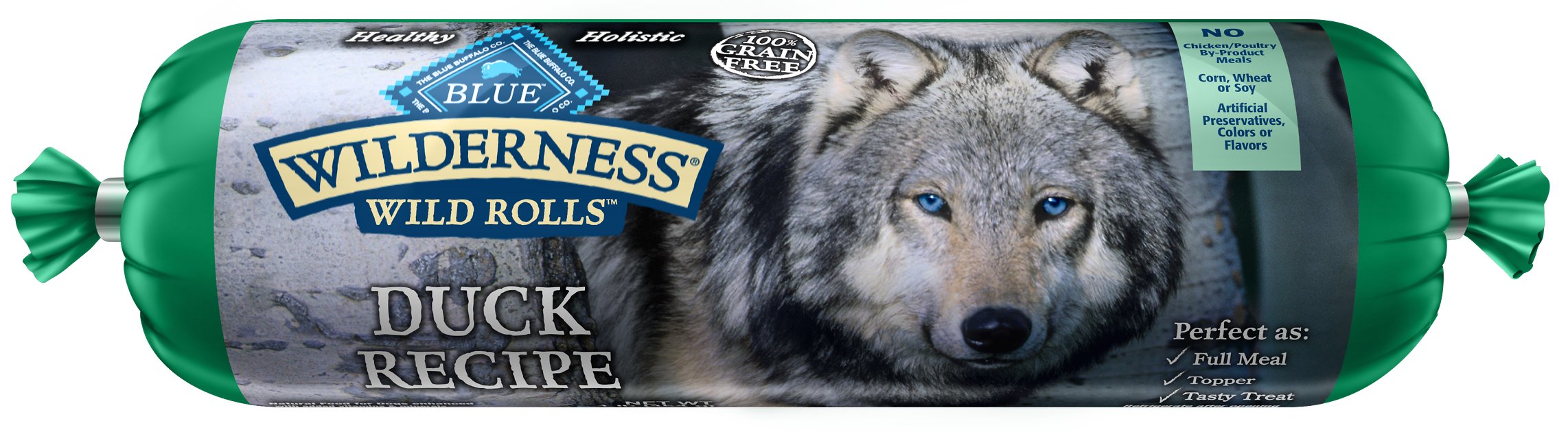 Blue Buffalo Wilderness Wild Rolls Duck Recipe Grain-Free Dog Food Roll