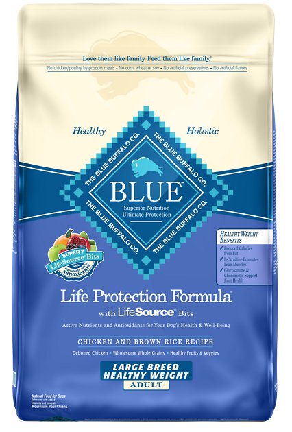 Blue Buffalo Life Protection Formula Large Breed Healthy Weight Adult Chicken & Brown Rice Recipe Dry Dog Food, 30-lb bag