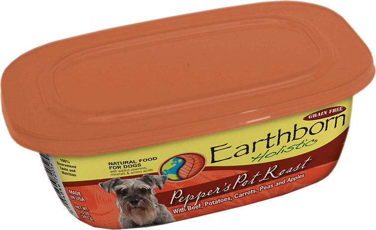 Earthborn Holistic Pepper's Pot Roast Grain-Free Natural Moist Dog Food, 9-oz, case of 8