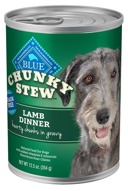 Blue Buffalo Chunky Stew Lamb Dinner in Hearty Gravy Grain-Free Canned Dog Food, 12.5-oz, case of 12