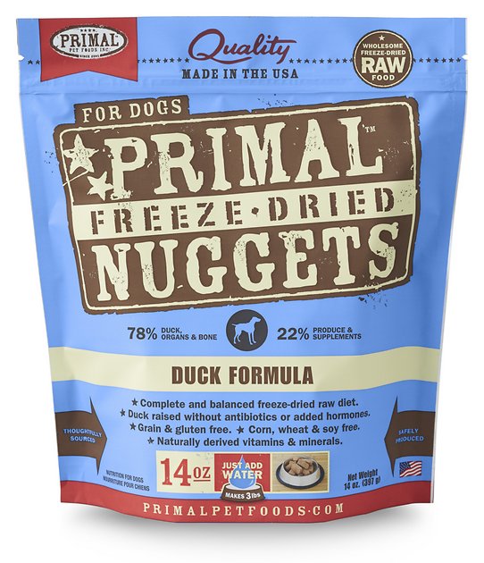 Primal Duck Formula Nuggets Grain-Free Freeze-Dried Dog Food